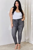 Judy Blue Full Size High Waist Tummy Control Release Hem Skinny Jeans - Premium   - Just $93.95! Shop now at LACEDUPED