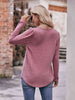 Double Take Pleated Detail Curved Hem Long Sleeve Top - Premium   - Just $36.95! Shop now at LACEDUPED