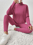 Ribbed Turtleneck Top and Pants Set - Premium   - Just $54.95! Shop now at LACEDUPED