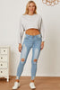 Round Neck Dropped Shoulder Cropped Sweatshirt - Premium   - Just $36.95! Shop now at LACEDUPED