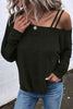 Asymmetrical Neck Long Sleeve Top - Premium   - Just $34.95! Shop now at LACEDUPED