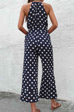 Polka Dot Grecian Wide Leg Jumpsuit - Premium   - Just $43.95! Shop now at LACEDUPED