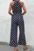 Polka Dot Grecian Wide Leg Jumpsuit - Premium   - Just $43.95! Shop now at LACEDUPED