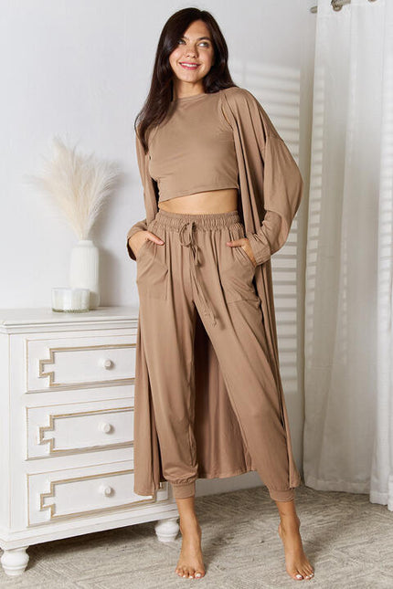 Tank, Pants, and Cardigan Set with Pockets - Premium   - Just $81.95! Shop now at LACEDUPED