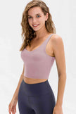 Cropped Scoop Neck Active Tank Top - Premium   - Just $36.95! Shop now at LACEDUPED