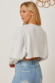 Round Neck Dropped Shoulder Cropped Sweatshirt - Premium   - Just $36.95! Shop now at LACEDUPED