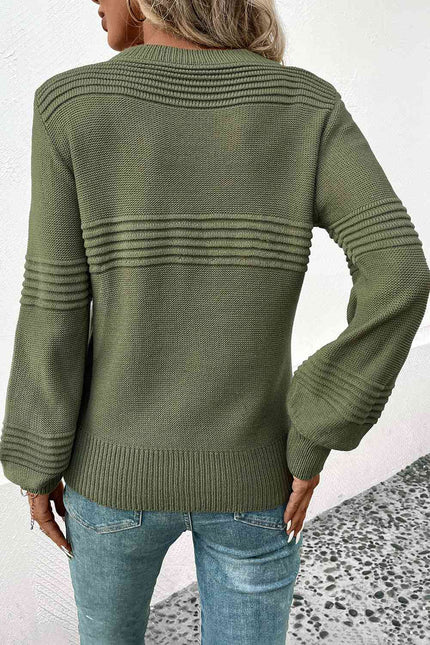 Round Neck Long Sleeve Sweater - Premium   - Just $43.95! Shop now at LACEDUPED