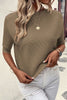 Round Neck Half Sleeve Knit Top - Premium   - Just $52.95! Shop now at LACEDUPED