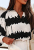 Printed Johnny Collar Long Sleeve Blouse - Premium   - Just $45.95! Shop now at LACEDUPED