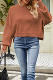 Round Neck Dropped Shoulder Sweater - Premium   - Just $68.95! Shop now at LACEDUPED