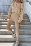 Round Neck Dropped Shoulder Sweatshirt and Pants Set - Premium   - Just $86.95! Shop now at LACEDUPED