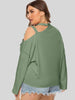 Plus Size Cold-Shoulder Tied Top - Premium   - Just $40.95! Shop now at LACEDUPED