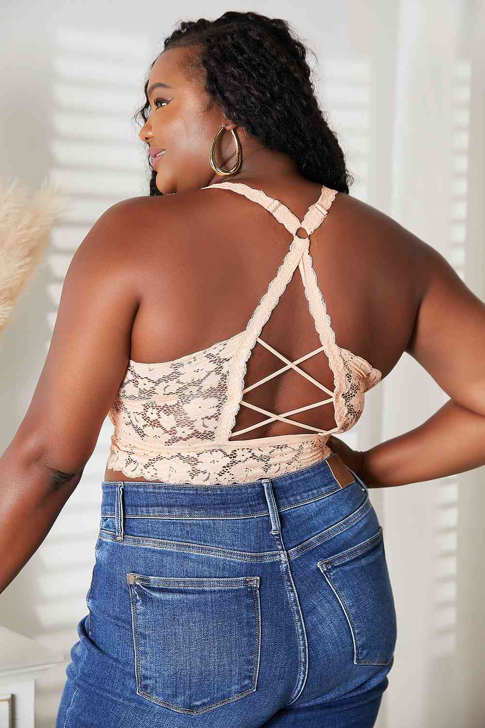 JadyK Juliette Full Size Crisscross Lace Bralette - Premium   - Just $49.95! Shop now at LACEDUPED