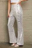 Double Take Sequin High Waist Flared Pants - Premium   - Just $78.95! Shop now at LACEDUPED