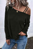 Asymmetrical Neck Long Sleeve Top - Premium   - Just $34.95! Shop now at LACEDUPED