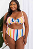 Marina West Swim Take A Dip Twist High-Rise Bikini in Stripe - Premium   - Just $81.95! Shop now at LACEDUPED