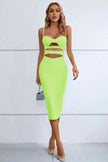 Cutout Spaghetti Strap Bodycon Dress - Premium   - Just $138.95! Shop now at LACEDUPED