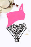 Leopard Cutout One-Shoulder One-Piece Swimsuit - Premium   - Just $37.95! Shop now at LACEDUPED