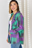 Zenana Plaid Button Up Long Sleeve Shacket - Premium   - Just $50.95! Shop now at LACEDUPED