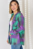 Zenana Plaid Button Up Long Sleeve Shacket - Premium   - Just $50.95! Shop now at LACEDUPED