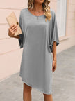 Round Neck Three-Quarter Sleeve Tee Dress - Premium   - Just $32.95! Shop now at LACEDUPED