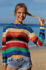 Rainbow Stripe Openwork Long Sleeve Cover-Up - Premium   - Just $43.95! Shop now at LACEDUPED