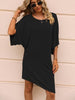 Round Neck Three-Quarter Sleeve Tee Dress - Premium   - Just $32.95! Shop now at LACEDUPED