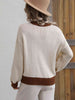 Contrast Trim Drop Shoulder Pullover Sweater - Premium   - Just $59.95! Shop now at LACEDUPED