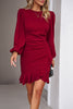 Ruched Ruffled Balloon Sleeve Mini Dress - Premium   - Just $40.95! Shop now at LACEDUPED