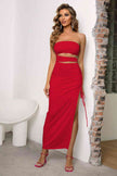 Cutout Strapless Split Dress - Premium   - Just $54.95! Shop now at LACEDUPED