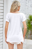 Square Neck Flutter Sleeve T-Shirt - Premium   - Just $31.95! Shop now at LACEDUPED