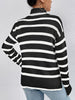 Striped Turtleneck Long Sleeve Sweater - Premium   - Just $58.95! Shop now at LACEDUPED