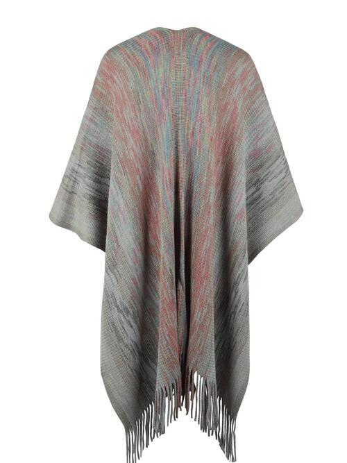 Heathered Fringe Hem Poncho - Premium   - Just $48.95! Shop now at LACEDUPED